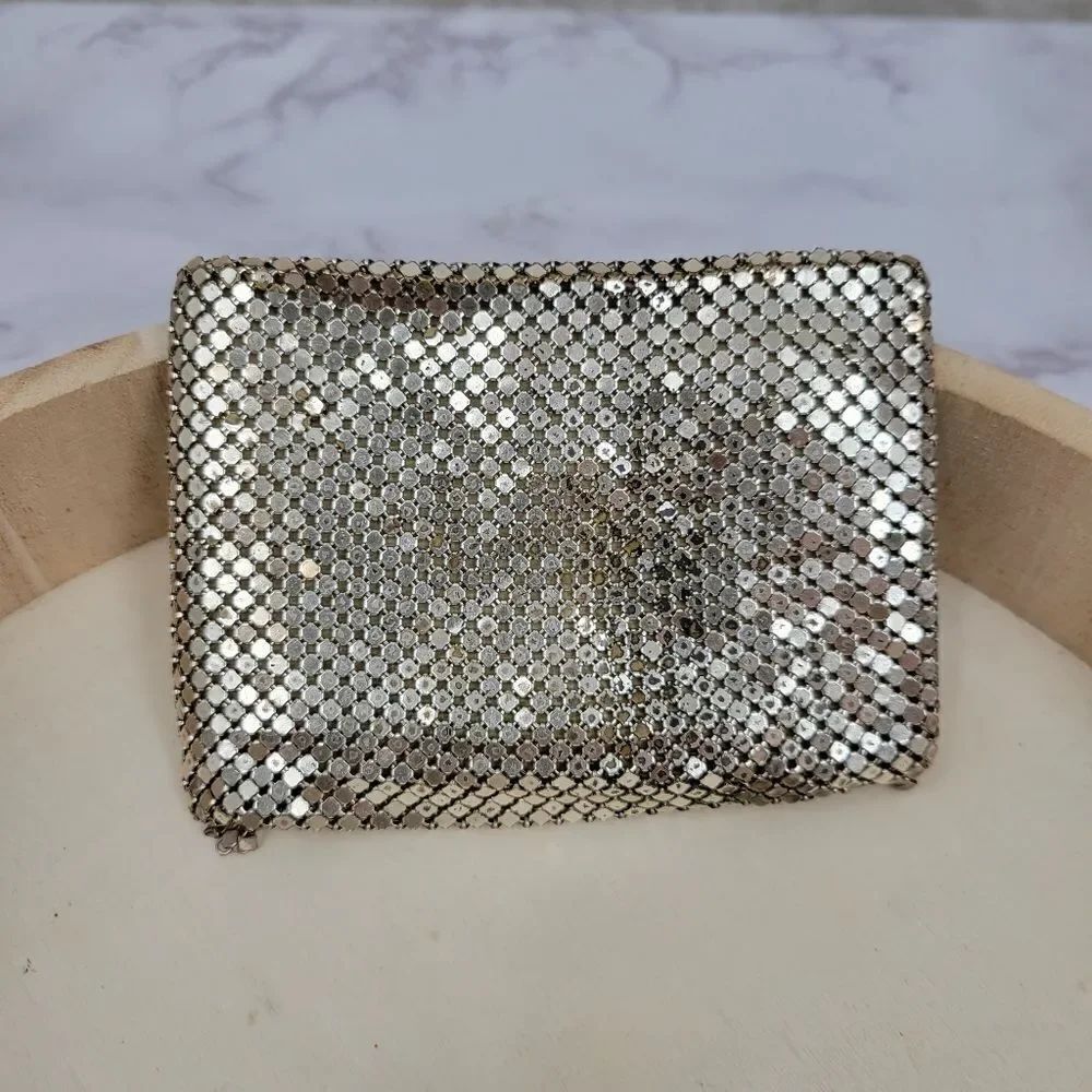 1950s Western Germany Silver Toned Chainmail Bi-Fold Wallet Women's